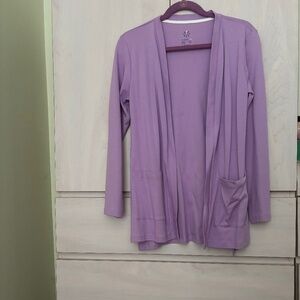 New Isaac Mizrahi Lavender Cardigan w/ Outside Pockets